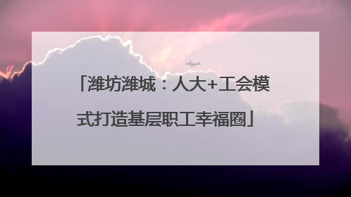 潍坊潍城：人大+工会模式打造基层职工幸福圈