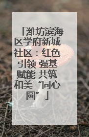 潍坊滨海区学府新城社区：红色引领 强基赋能 共筑和美“同心圆”