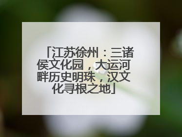 江苏徐州：三诸侯文化园，大运河畔历史明珠，汉文化寻根之地