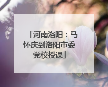 河南洛阳：马怀庆到洛阳市委党校授课
