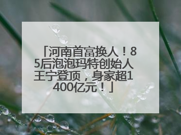 河南首富换人！85后泡泡玛特创始人王宁登顶，身家超1400亿元！