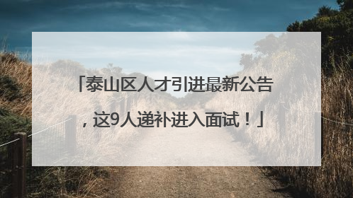 泰山区人才引进最新公告，这9人递补进入面试！