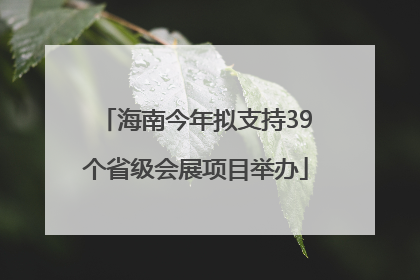 海南今年拟支持39个省级会展项目举办