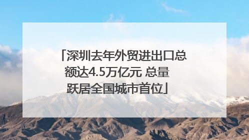 深圳去年外贸进出口总额达4.5万亿元 总量跃居全国城市首位