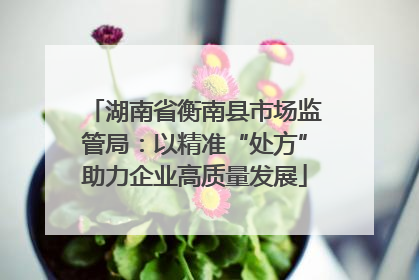 湖南省衡南县市场监管局：以精准“处方”助力企业高质量发展
