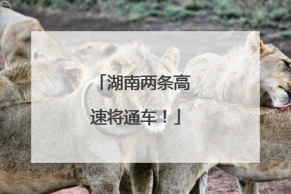湖南两条高速将通车！