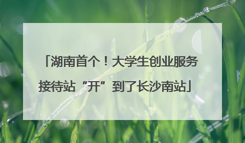 湖南首个！大学生创业服务接待站“开”到了长沙南站