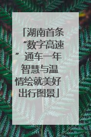 湖南首条“数字高速”通车一年 智慧与温情绘就美好出行图景