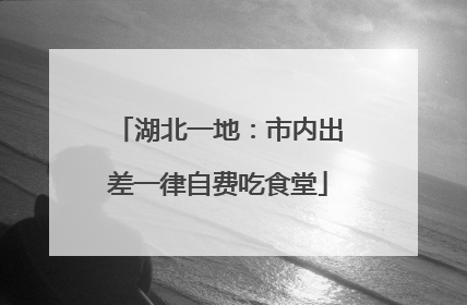 湖北一地：市内出差一律自费吃食堂