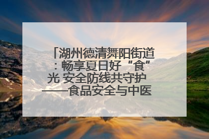 湖州德清舞阳街道：畅享夏日好“食”光 安全防线共守护——食品安全与中医养生知识宣传