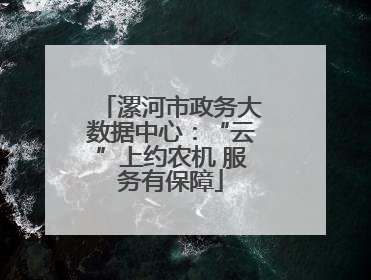 漯河市政务大数据中心：“云”上约农机 服务有保障