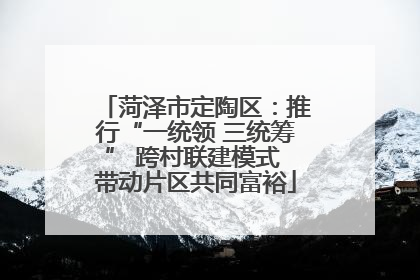 菏泽市定陶区：推行“一统领 三统筹” 跨村联建模式 带动片区共同富裕