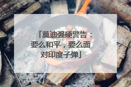 莫迪强硬警告：要么和平，要么面对印度子弹