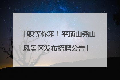 职等你来！平顶山尧山风景区发布招聘公告