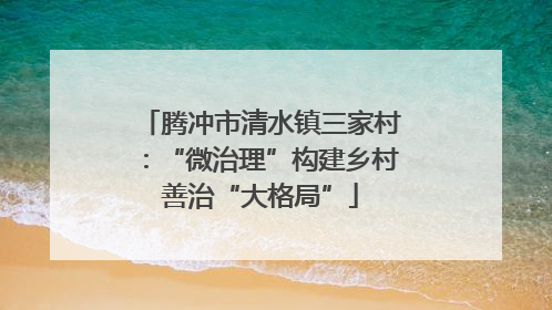 腾冲市清水镇三家村：“微治理”构建乡村善治“大格局”