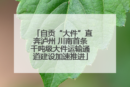 自贡“大件”直奔泸州 川南首条千吨级大件运输通道建设加速推进