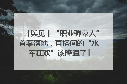 舆见丨“职业弹幕人”首案落地，直播间的“水军狂欢”该降温了