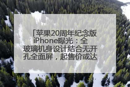 苹果20周年纪念版iPhone曝光：全玻璃机身设计结合无开孔全面屏，起售价或达1.45万人民币