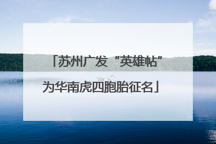 苏州广发“英雄帖”为华南虎四胞胎征名