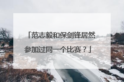 范志毅和保剑锋居然参加过同一个比赛？