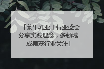 蒙牛乳业于行业盛会分享实践理念，多领域成果获行业关注