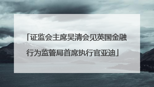 证监会主席吴清会见英国金融行为监管局首席执行官亚迪
