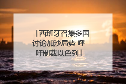 西班牙召集多国讨论加沙局势 呼吁制裁以色列