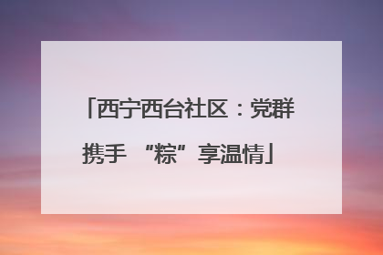 西宁西台社区：党群携手 “粽”享温情