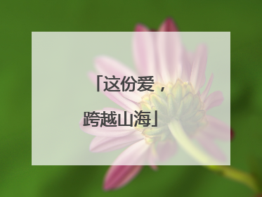 这份爱，跨越山海