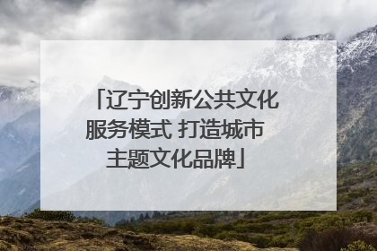 辽宁创新公共文化服务模式 打造城市主题文化品牌
