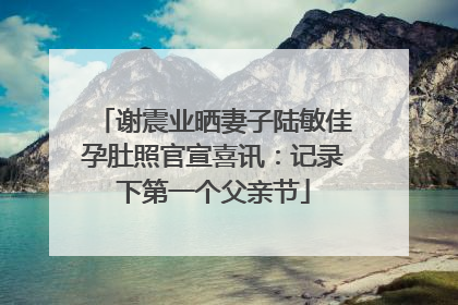 谢震业晒妻子陆敏佳孕肚照官宣喜讯：记录下第一个父亲节