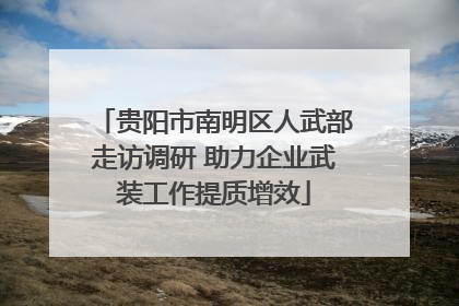贵阳市南明区人武部走访调研 助力企业武装工作提质增效