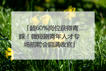 超60%岗位获得青睐！微短剧青年人才专场招聘会圆满收官