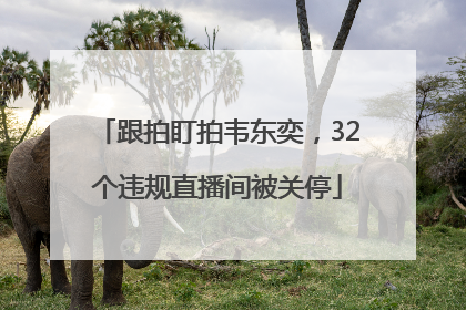 跟拍盯拍韦东奕，32个违规直播间被关停
