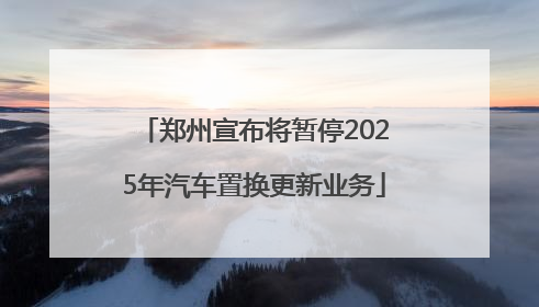 郑州宣布将暂停2025年汽车置换更新业务