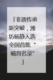 非遗传承新突破，潍坊杨静入选全国首批“哺育名录”