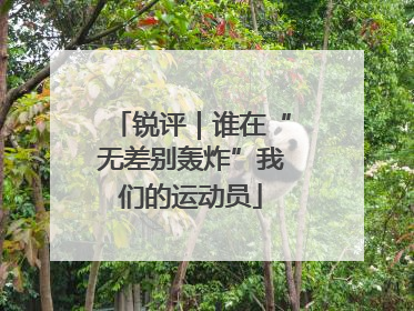 锐评｜谁在“无差别轰炸”我们的运动员