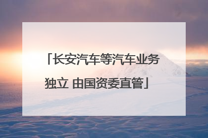 长安汽车等汽车业务独立 由国资委直管