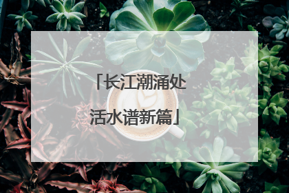 长江潮涌处 活水谱新篇