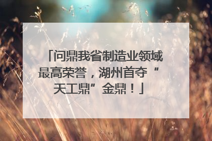 问鼎我省制造业领域最高荣誉，湖州首夺“天工鼎”金鼎！