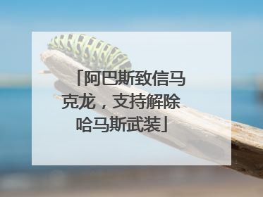 阿巴斯致信马克龙，支持解除哈马斯武装