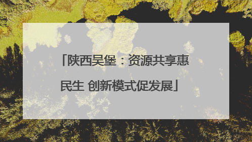 陕西吴堡：资源共享惠民生 创新模式促发展