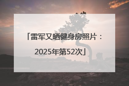 雷军又晒健身房照片：2025年第52次