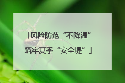 风险防范“不降温” 筑牢夏季“安全堤”