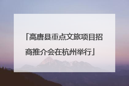 高唐县重点文旅项目招商推介会在杭州举行
