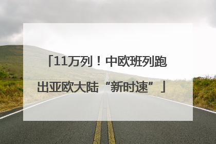 11万列！中欧班列跑出亚欧大陆“新时速”