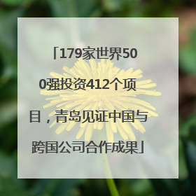 179家世界500强投资412个项目，青岛见证中国与跨国公司合作成果