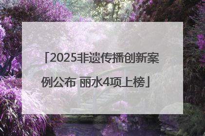 2025非遗传播创新案例公布 丽水4项上榜