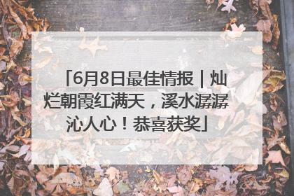 6月8日最佳情报｜灿烂朝霞红满天，溪水潺潺沁人心！恭喜获奖