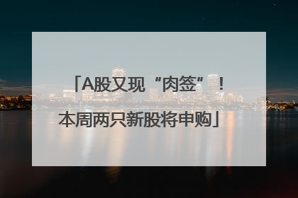A股又现“肉签”！本周两只新股将申购